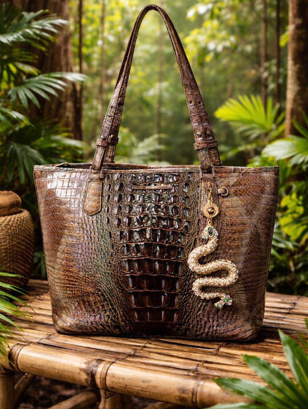 Brahmin Medium Asher Tote  Truffle Python Ombre Melbourne